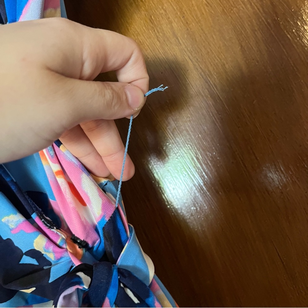 Maggy London Colorful Wrap Vneck Womens Dress Size 16 Tie - Picture 4 of 7